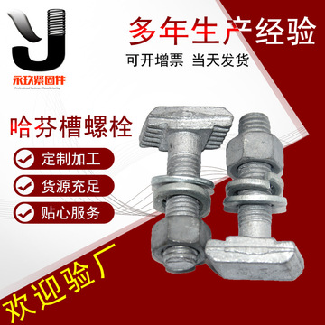 哈芬槽螺栓热镀锌哈芬槽带齿t型螺栓预埋槽道用t型螺丝规格齐全
