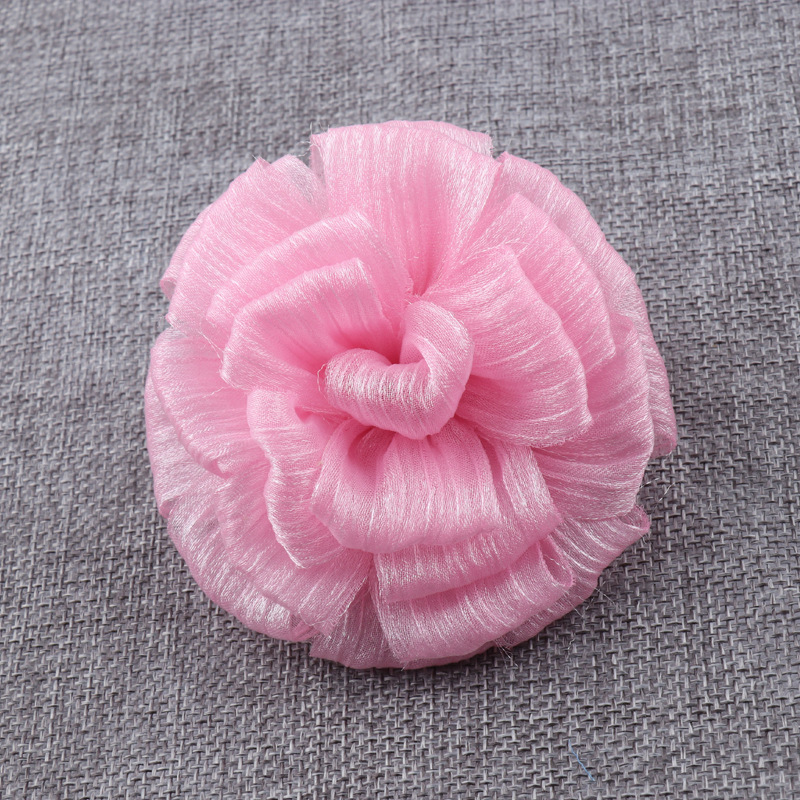 批发9cm定型花手工发夹diy材料布花饰品配件仿真花雪纺纱布花定制