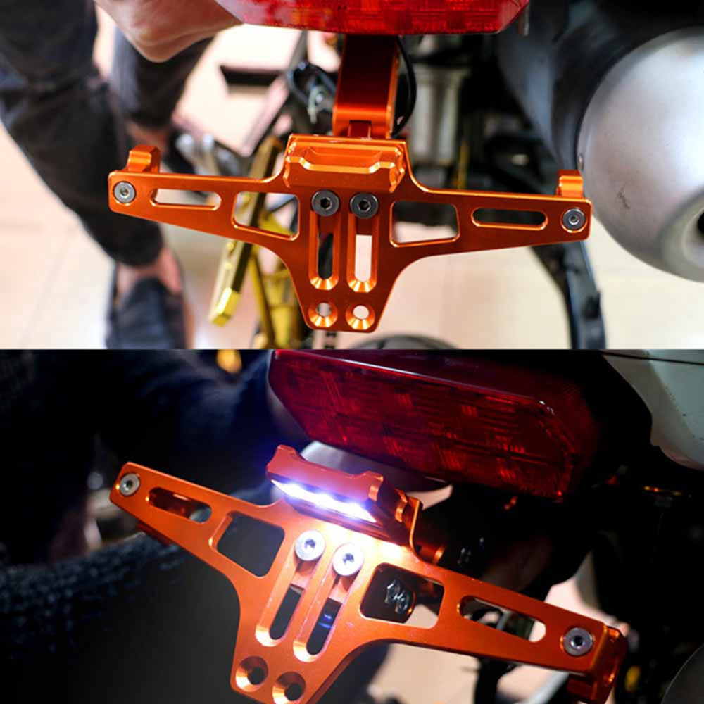 摩托车改装车牌架地平线小怪兽小猴子m3m5鬼火配件后牌照 车牌架