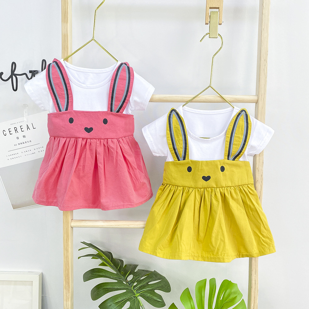 女童卡通兔子可爱连衣裙2020夏新款韩版童装婴童宝宝裙子女孩衣服