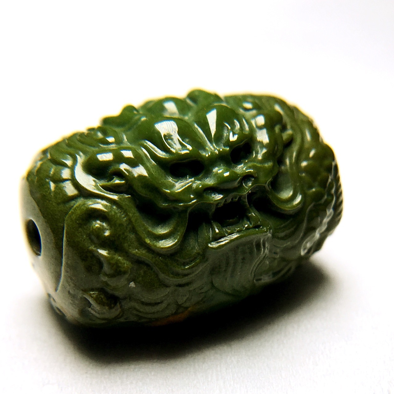 湖北竹山绿松石军绿男女款锁骨链蜜蜡松石龙珠配南红手串 龙 桶珠