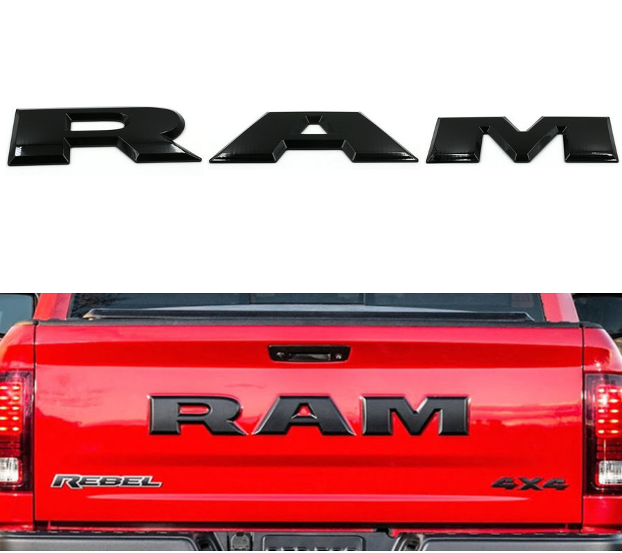 适用于道奇ram尾箱车标 ram 1500公羊贴标 皮卡改装车标 abs尾标