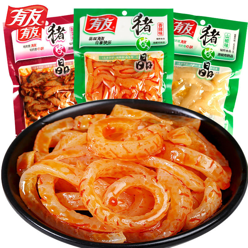 有友猪皮晶香辣味70g袋麻辣猪肉脯下酒菜重庆特产小吃熟食永健
