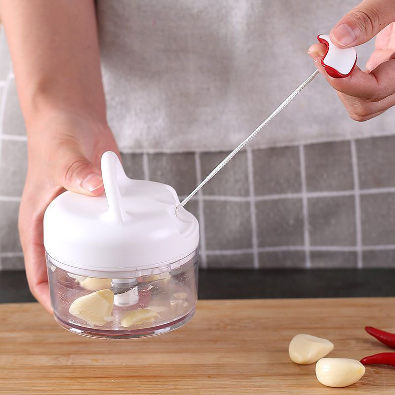 现货批发迷你捣蒜器 家用小型手拉式拉蒜器 厨房切碎生姜搅蒜泥器