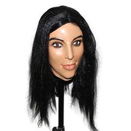 万圣节面具真实厂家直销卡戴珊头女人面具 latex female mask