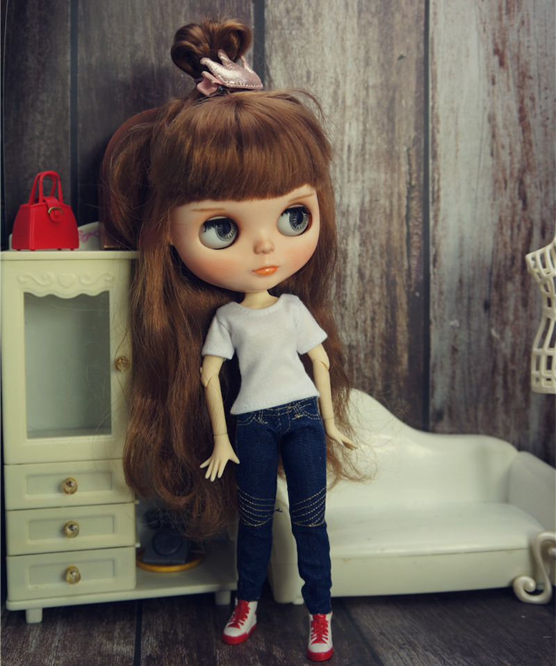 多关节小布娃娃衣服blythe娃衣19关节体休闲外套手工6分娃衣卫衣