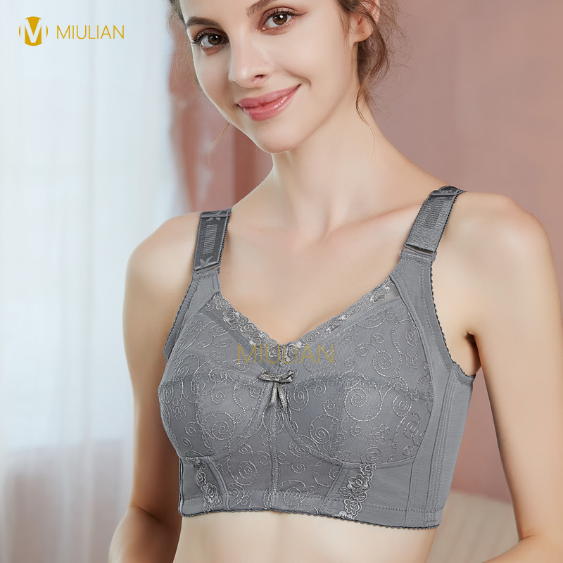 Women's Breasts Contracting Bra Thin Wireless Bra Large Size Back Shaping Ultra-Thin Adjusting Bra Push up