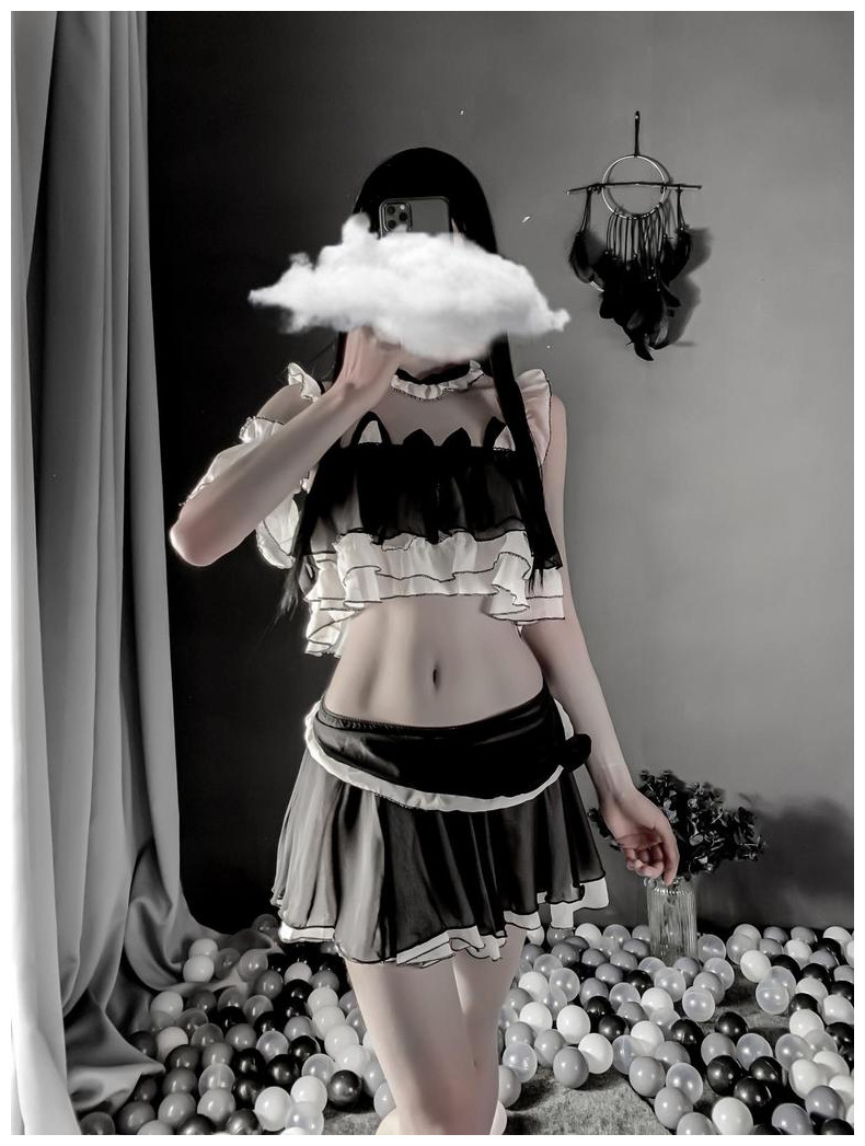 商品描述视频展示是否外贸是尺码均码颜色黑色猫咪套装(不含袜),粉色