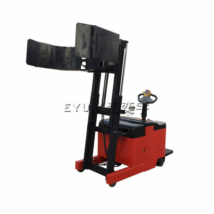 圆桶夹抱车圆抱夹带旋转夹抱式卷膜搬运车纸卷液压车电动抱夹叉车