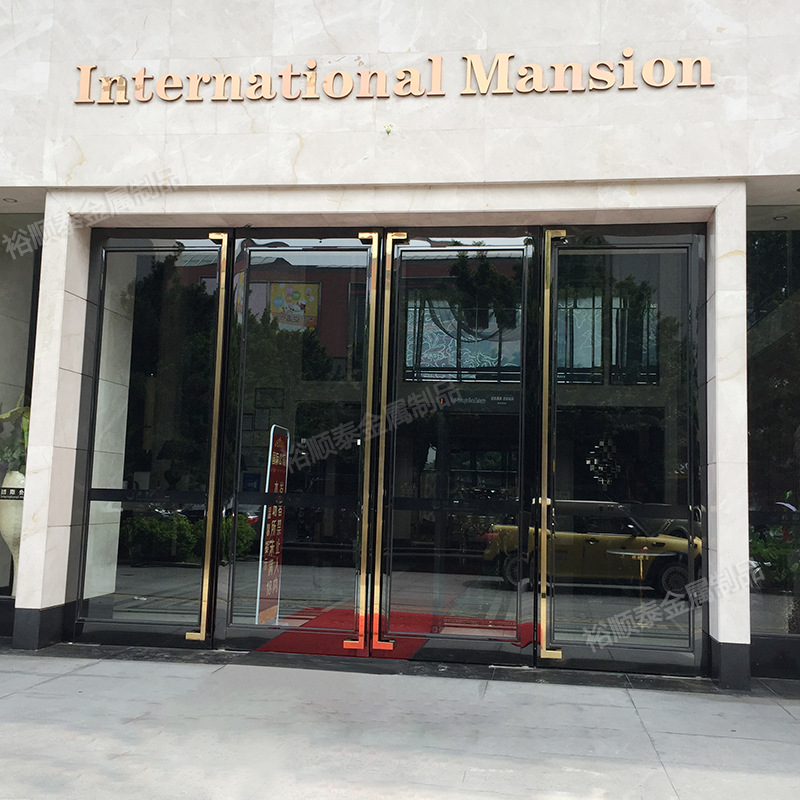 国际酒店大堂入户大门定制 玻璃自动感应平移门 不锈钢玻璃地簧门