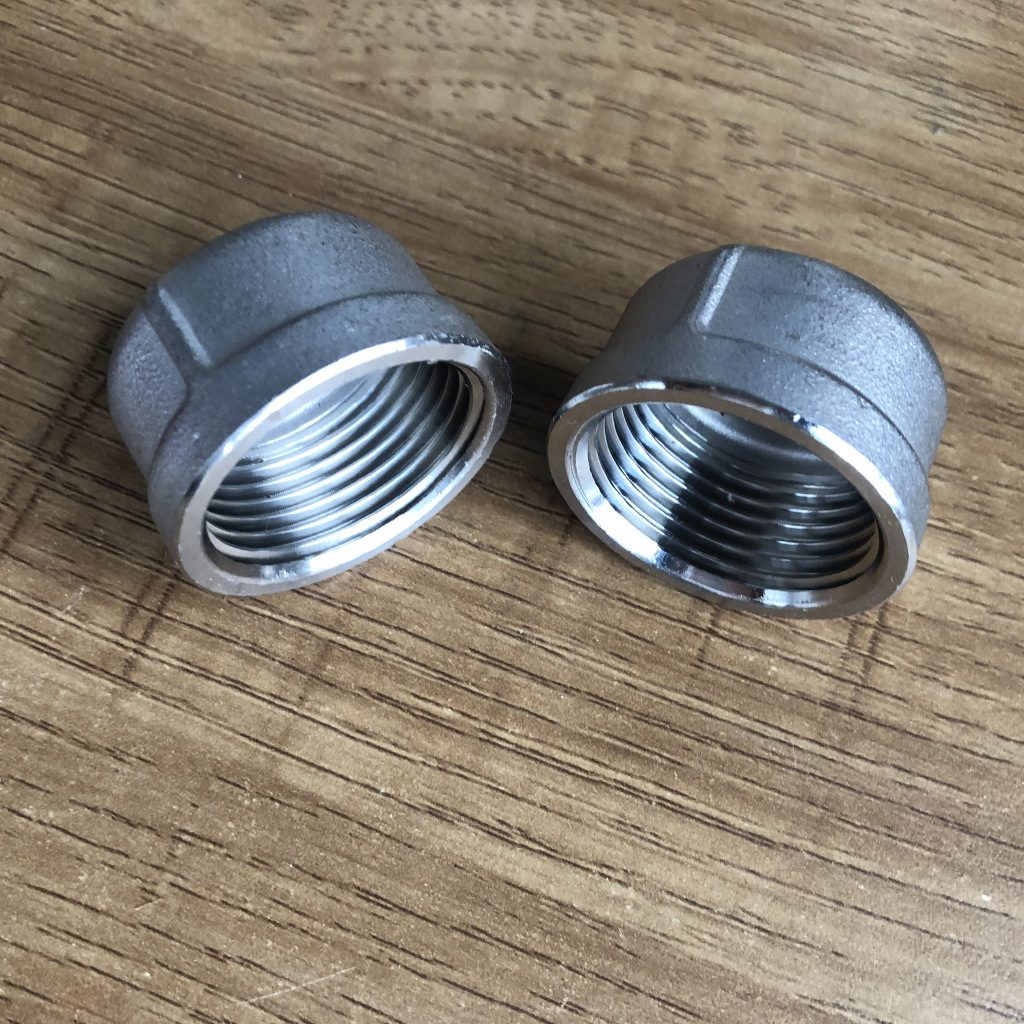 201/304不锈钢圆管帽内螺纹丝扣塞头闷盖堵头水管配件 1/4 2分4分