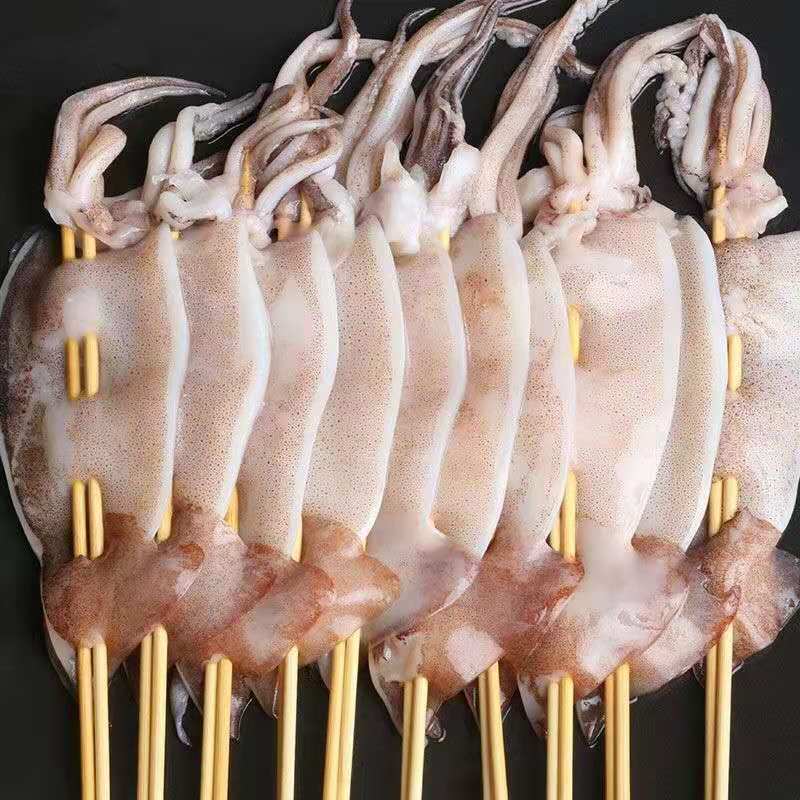 鱿鱼板串铁板大鱿鱼八爪鱼鲜活冷冻须烧烤串串肉串食品半成品批发