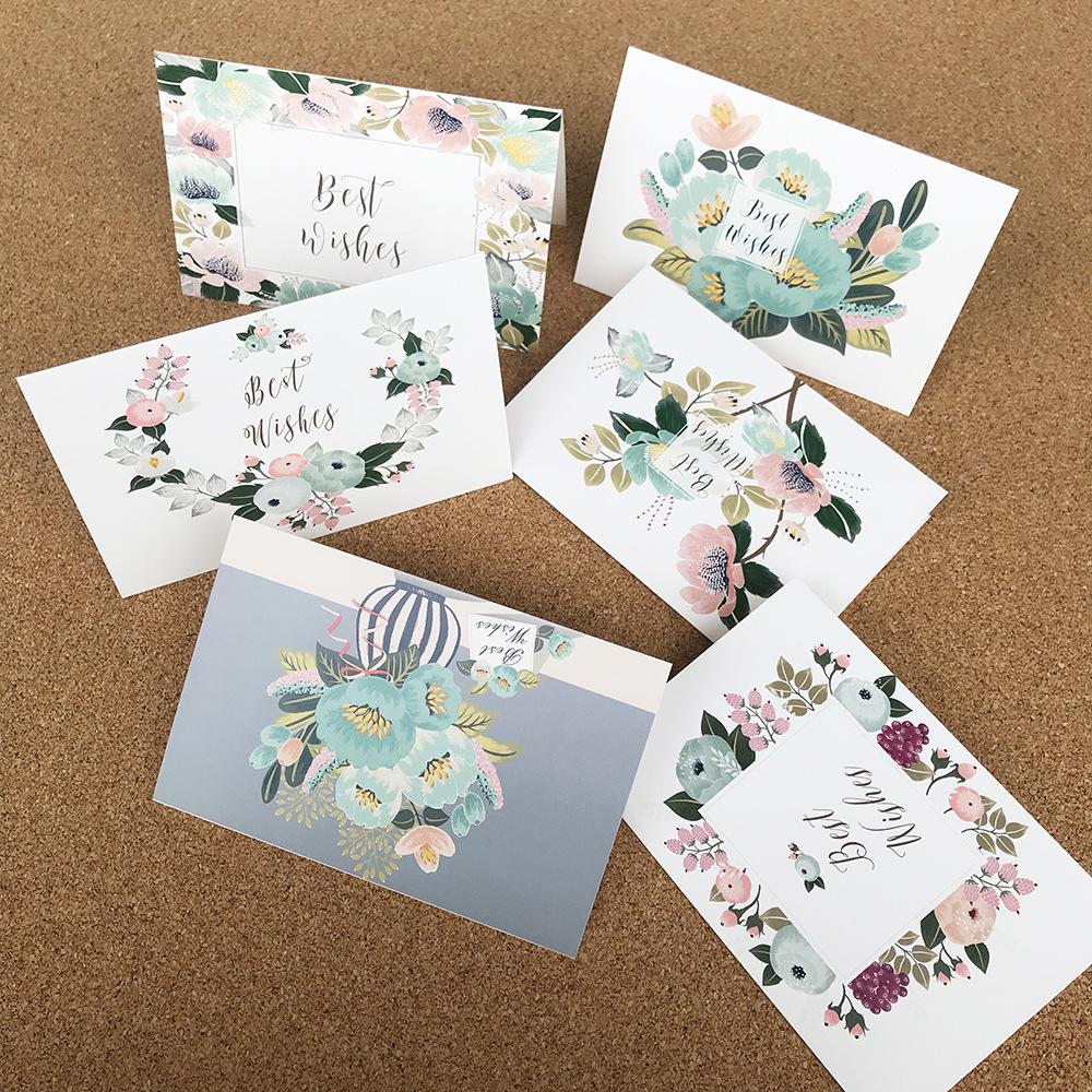 创意best wishes英文卡片亚马逊贺卡感恩明信片小卡片定制