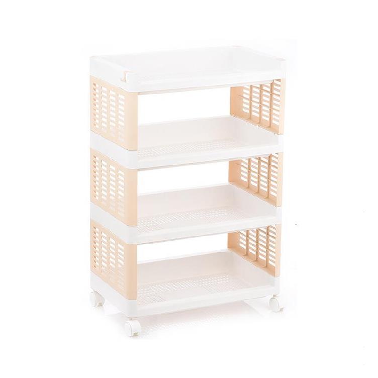 透气可移动小户型小货架储物架厨房家用小型果蔬篮镂空书架子朔料