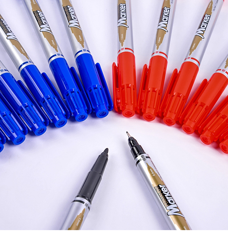 小鱼儿现货美术勾线笔水性描边小双头记号笔细学生手绘油性定制