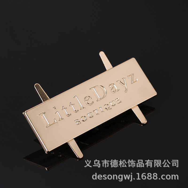 Factory Mold Opening Custom Slippers Nameplate Zinc Alloy Logo Decorative Sole Sign Customization Electroplating Iron Pin Metal Label