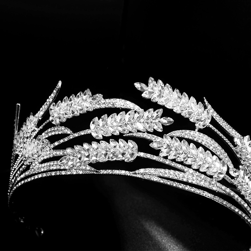 新款水晶麦穗新娘皇冠发箍婚礼水钻流行头饰唯美结婚发饰品批发