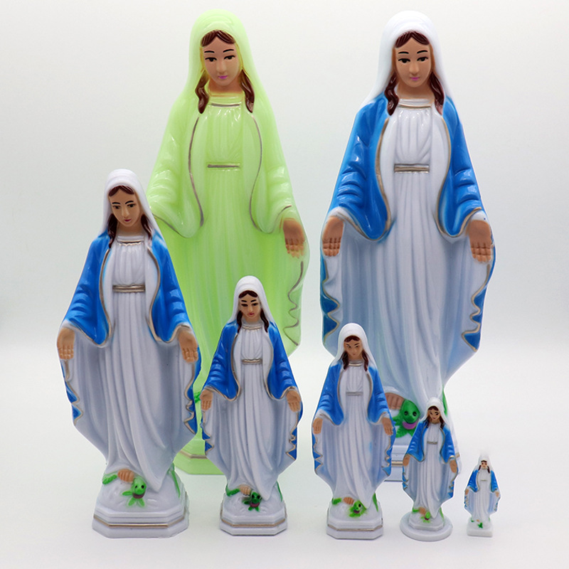 Foreign Trade Wholesale Religious Crafts Virgin Jesus Sculptured Ornaments Home Decorations Plastic Ornaments
