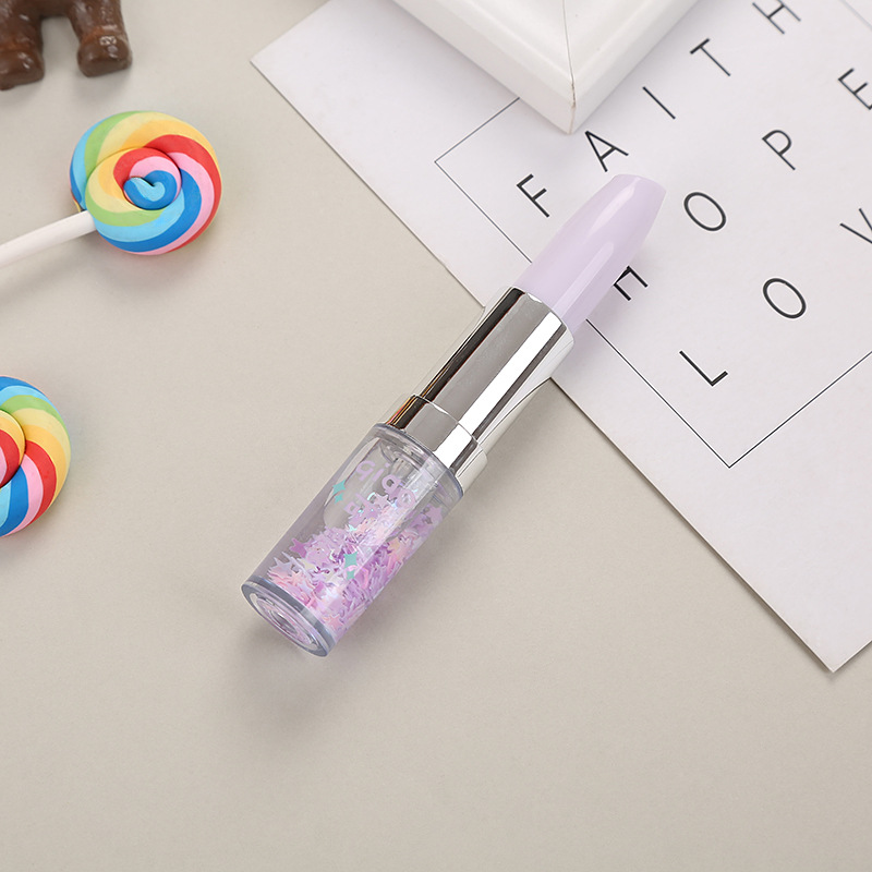 Creative Girlish Heart Lipstick Modeling Gel Pen Internet Celebrity Oil Quicksand Pen Cute Stationery Office Water-Based Sign Pen