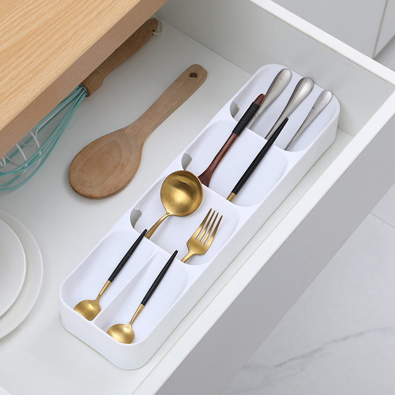 Drawer Storage Box Creative Kitchen Tableware Finishing Box Multi-Functional Classification Knife and Fork Box Desktop Ditty Box Storage Box