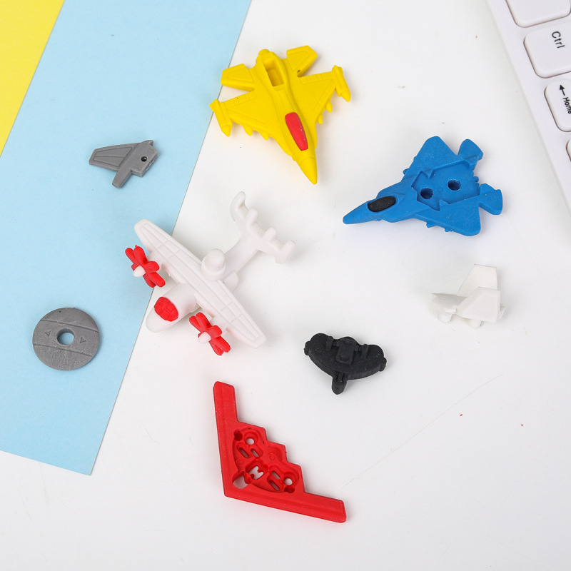 创意卡通飞机橡皮军事预警机战斗机群橡皮擦学生橡皮文具批发厂家