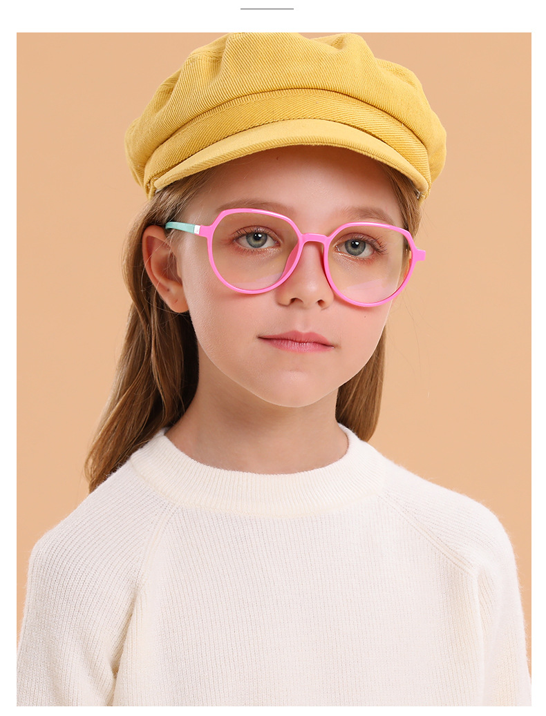 新款硅胶儿童防蓝光眼镜时尚舒适平光镜男女童护目镜现货 f8283