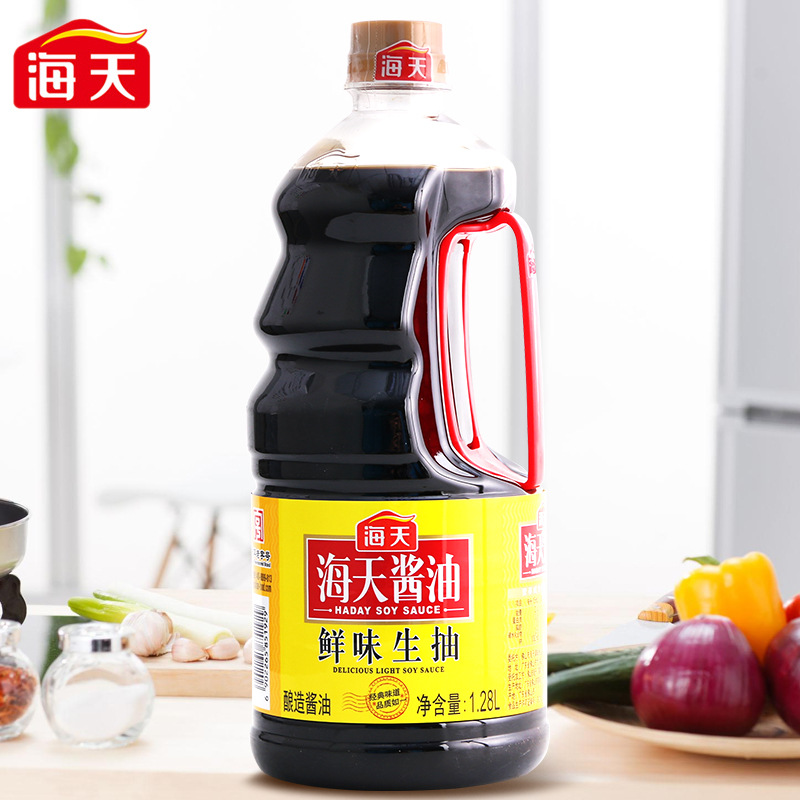 海天鲜味生抽1280ml/瓶 家庭装火锅小炒闷煮点蘸调味料酿造酱油