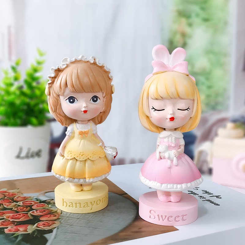 少女心书桌摆件 创意实用生日礼物poff小姐送闺蜜同学 树脂工艺品