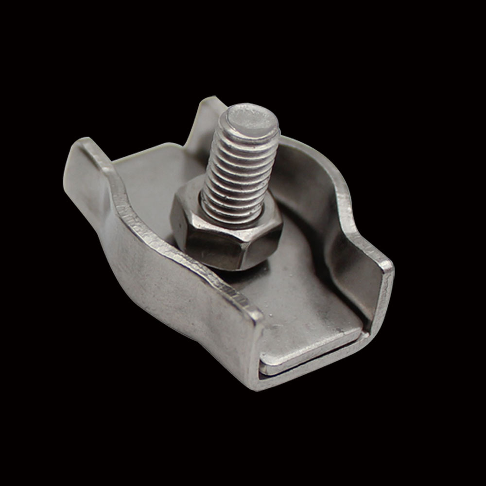 不锈钢304元宝卡头 不锈钢夹头 单卡 船用五金钢丝绳合式卡头