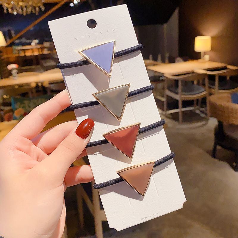 俏皮甜美气质三角形几何扎头发绳女马卡龙色发圈网红头绳韩版发饰