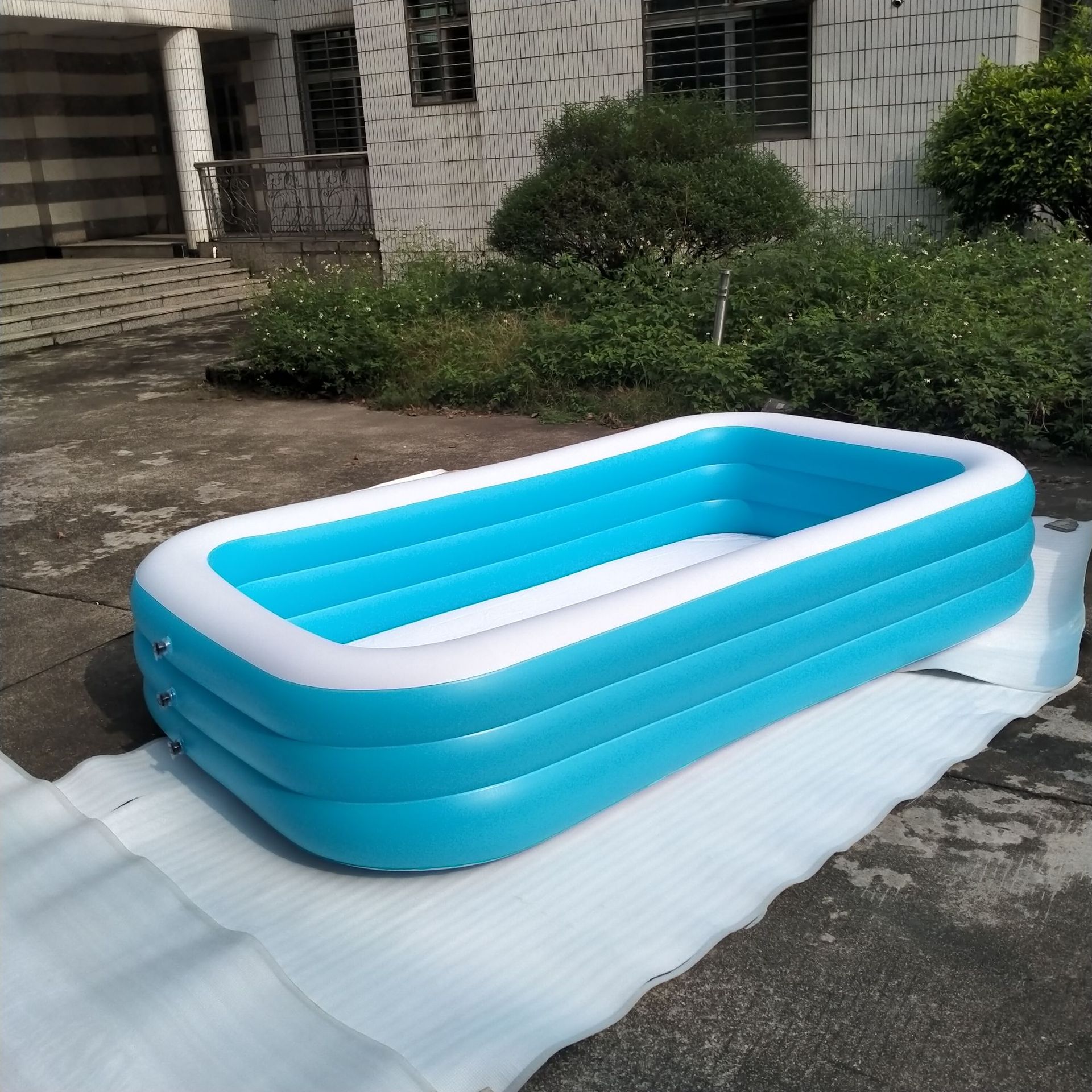 印花充气三层游泳池 儿童pvc水池3米游泳池305cm充气水池