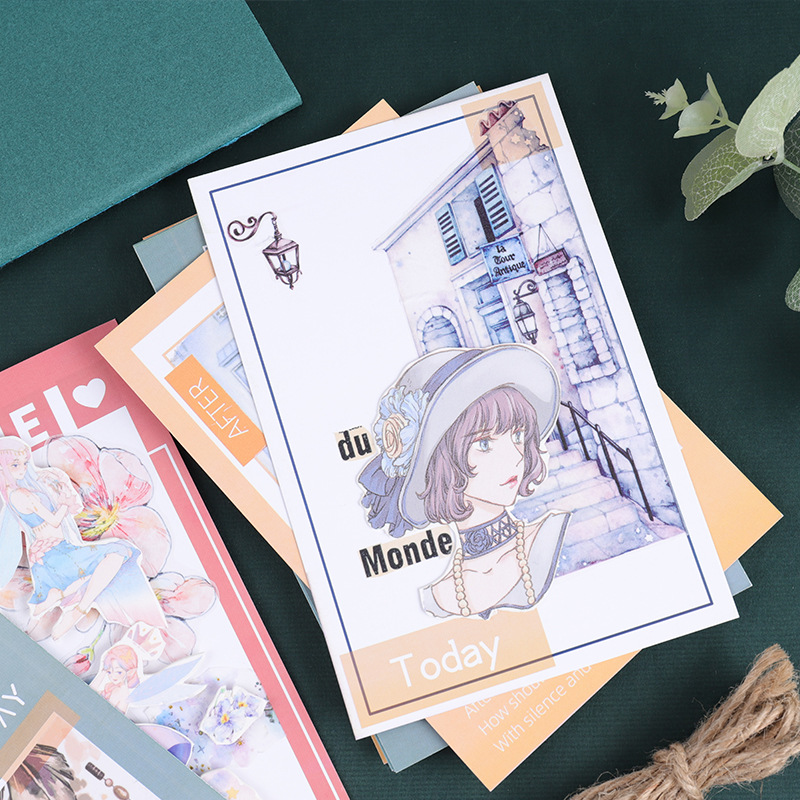 奕达文化 简约画框手账拼贴卡铜版纸装饰百搭手帐拼贴生活小物diy