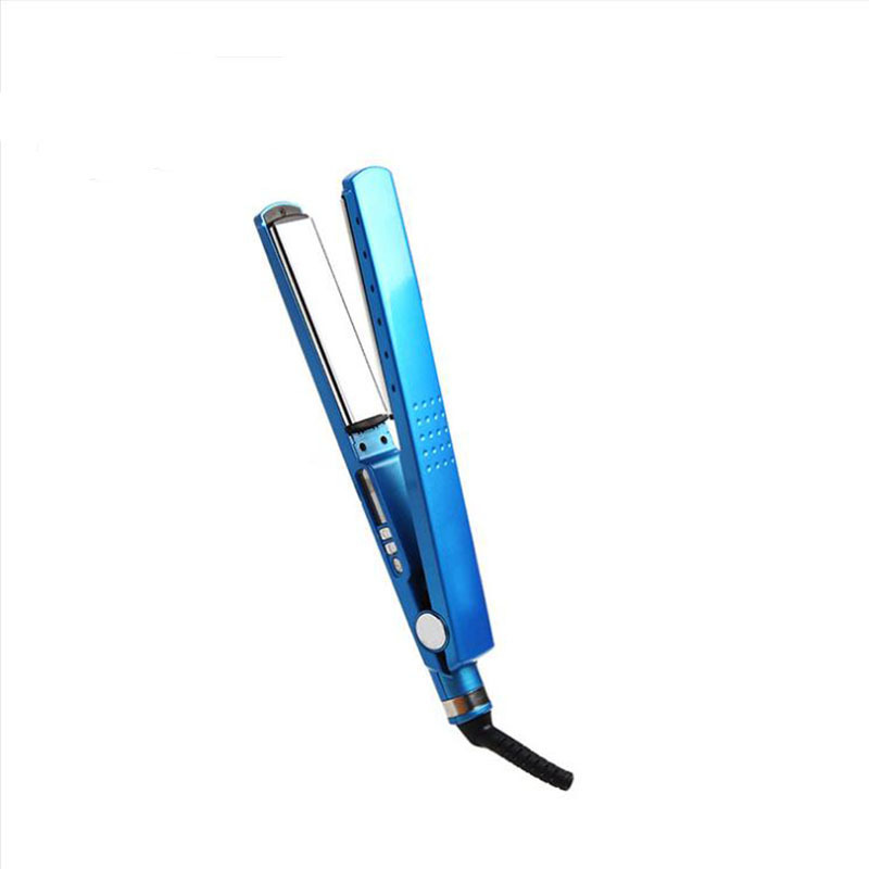 Factory Direct Sales Foreign Trade Wholesale Quarter Blue Plywood Medium Plate Nano Titanium Hair Straightener Hair Straighter