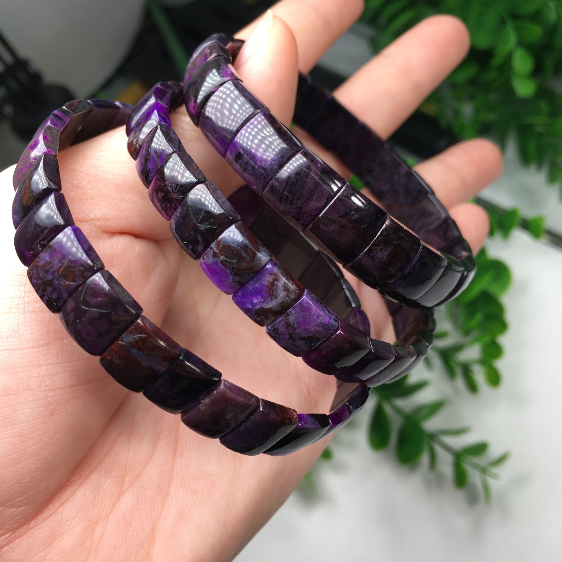 天然舒俱来手排 苏纪石皇家紫单圈手排 舒俱来宝石女款手排批发