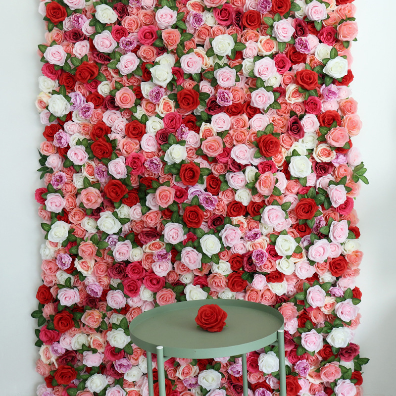 家居装饰花墙 室内仿真植物墙 商场橱窗网红拍摄壁挂背景墙花排
