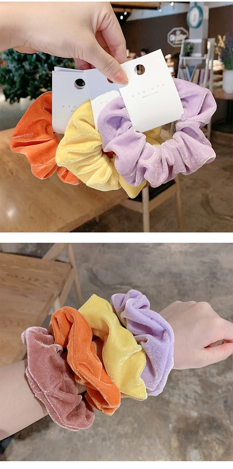 纯色bm猪大肠发圈ins复古法式毛绒大肠圈网红皮筋女扎头韩国发绳