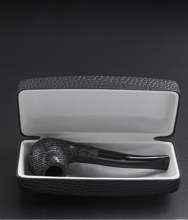 烟斗盒抗压防滑烟斗收纳盒眼镜礼盒皮革仿鳄鱼纹翻盖盒子烟斗配件