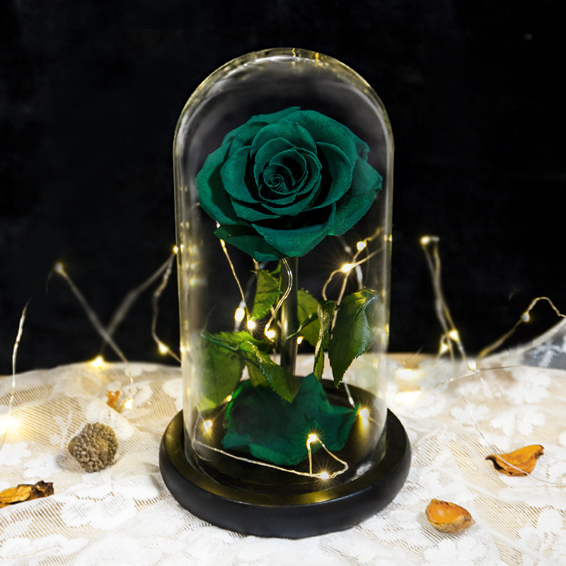 跨境永生花小王子玫瑰玻璃罩礼盒摆件干花束母亲节520情人节礼物