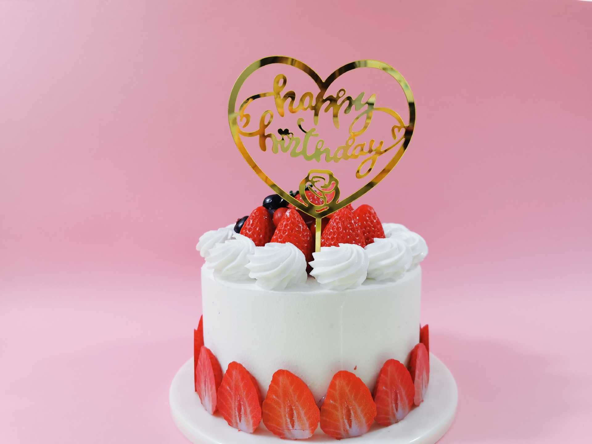 亚克力蛋糕插件 happy birthday爱心蛋糕装饰插卡心形亚克力插牌