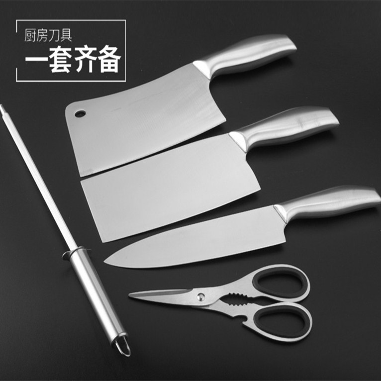 stainless steel kitchen knife set acrylic seat knife sandwich handle six-piece knife kitchen knife 6-piece set