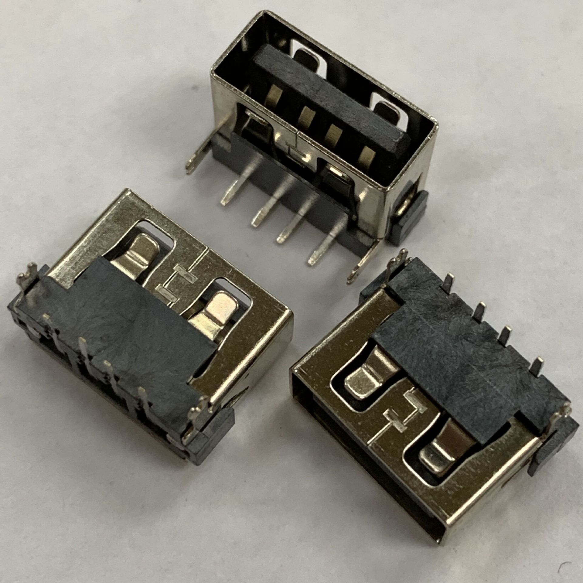 0母座母头usb 4p连接器母座90度后两脚无边6.3平口插件