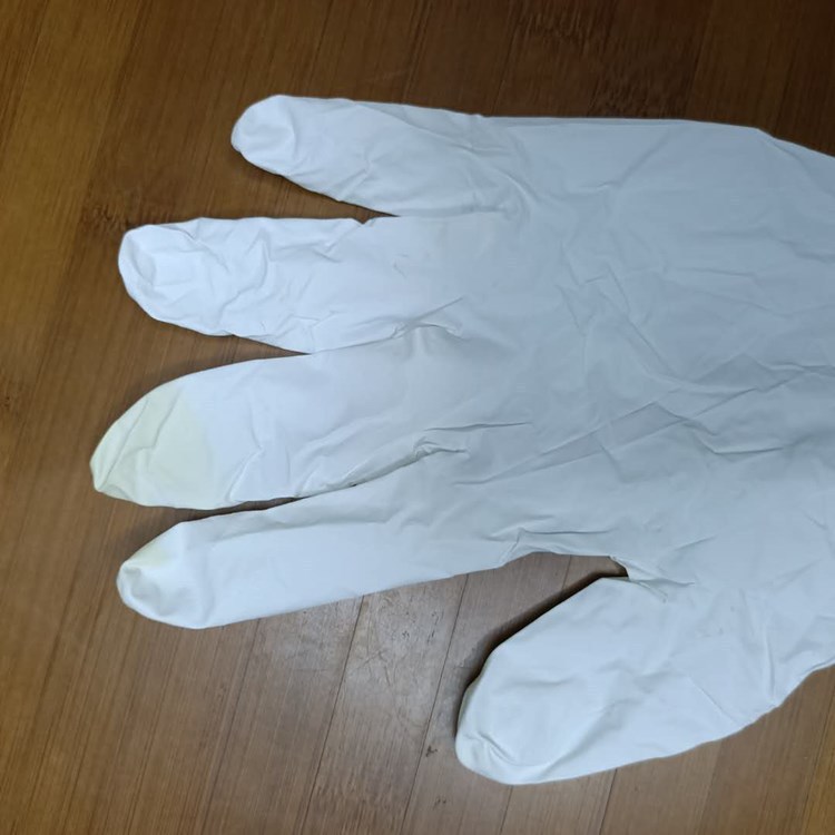 b级丁腈一次性白色手套无粉乳胶橡胶防护劳保低价现货批发包邮