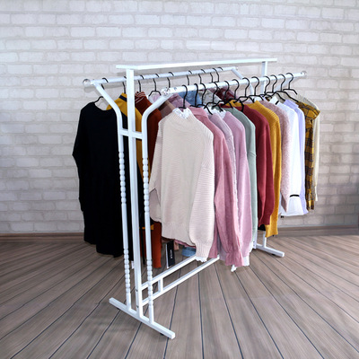 包邮新款铁艺服装架挂衣服架子落地双杠服装店衣架展示架中岛架子