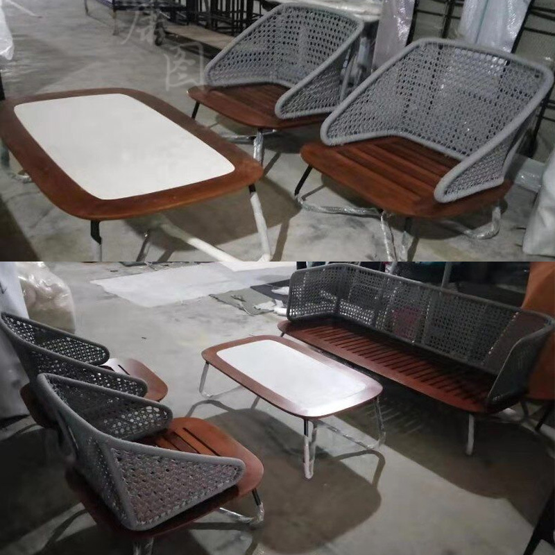 酒店编藤家具沙发庭院沙发藤椅休闲户外编绳沙发定制高端户外家具