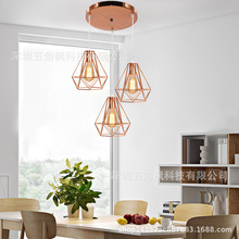 铁艺吊灯现代简约欧式吊灯创意个性吧台咖啡屋卧室客厅灯复古吊灯