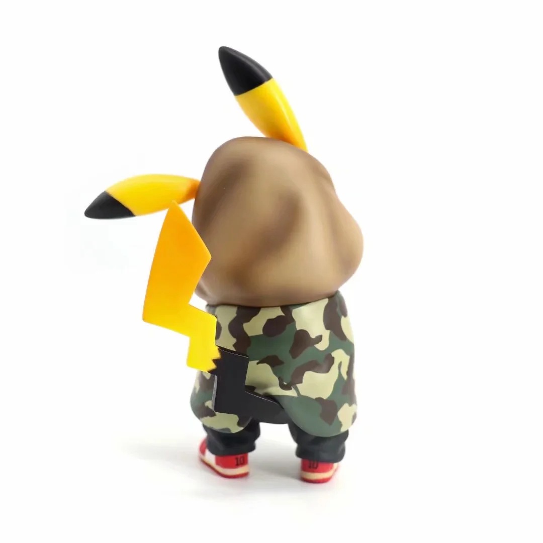 宠物小精灵 口袋妖怪 迷彩服皮卡丘 q版公仔 模型盒装手办