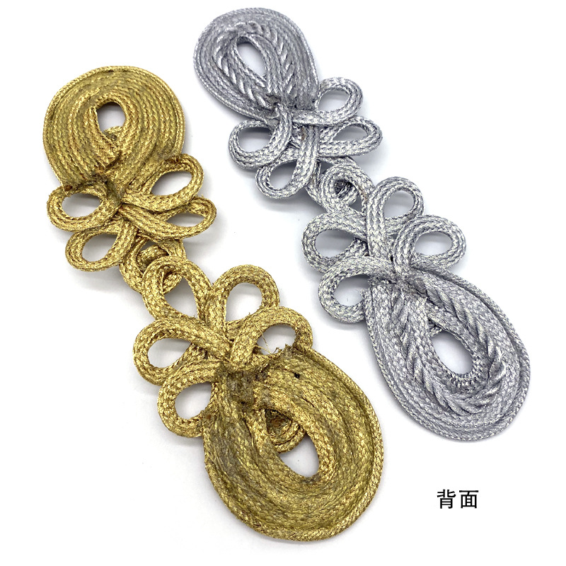 柏熙金银丝水滴扣大盘扣经典金银色舞台服制服大衣旗袍装饰盘扣