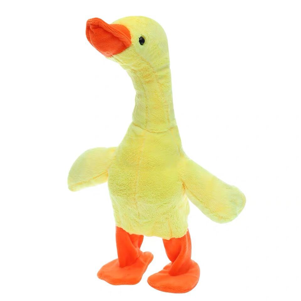 Cross-Border Electric Neck-Lifting Duck Singing Plush Toy Little Yellow Duck Walking and Talking Children's Toy