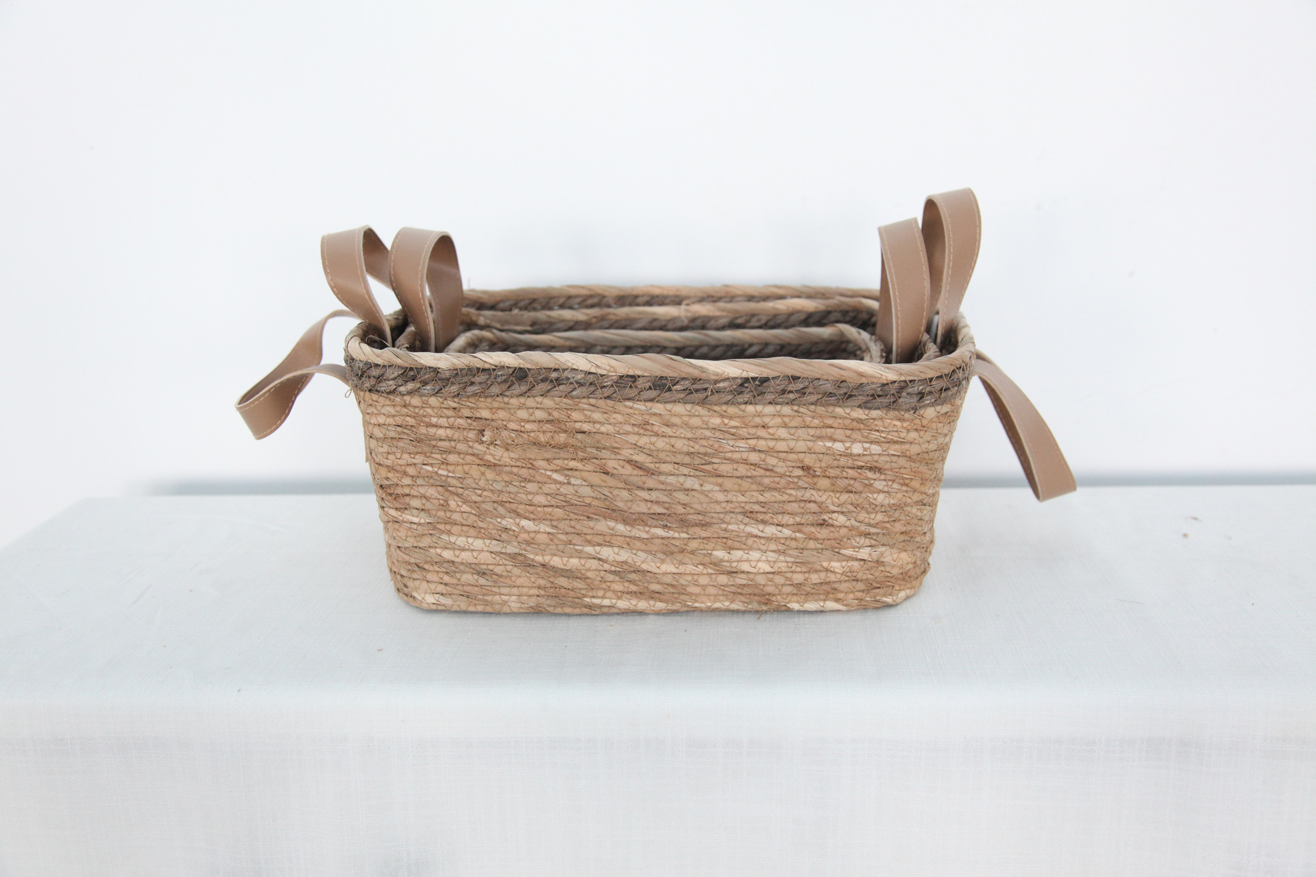 蒲草收纳筐 草编收纳尺寸定制 厂家批发寻外贸公司长期合作可验厂