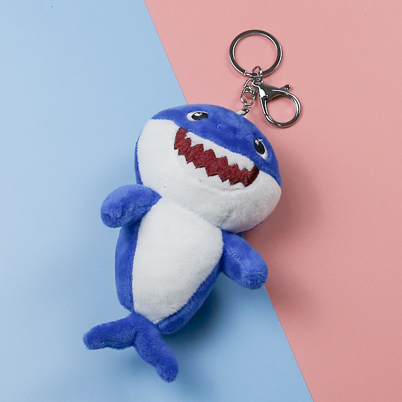 鲨鱼宝宝毛绒小挂件创意海洋动物鲨鱼公仔包钥匙挂饰玩偶定制logo